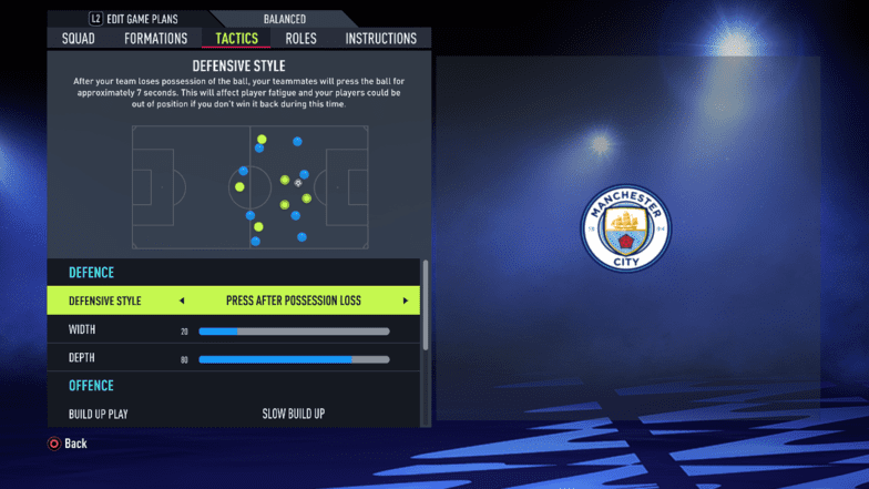 Pep Guardiola FIFA 22 Tactics for Defense