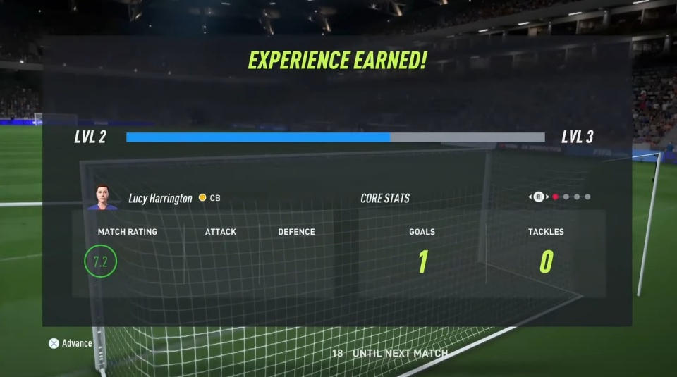 XP level in FIFA 22