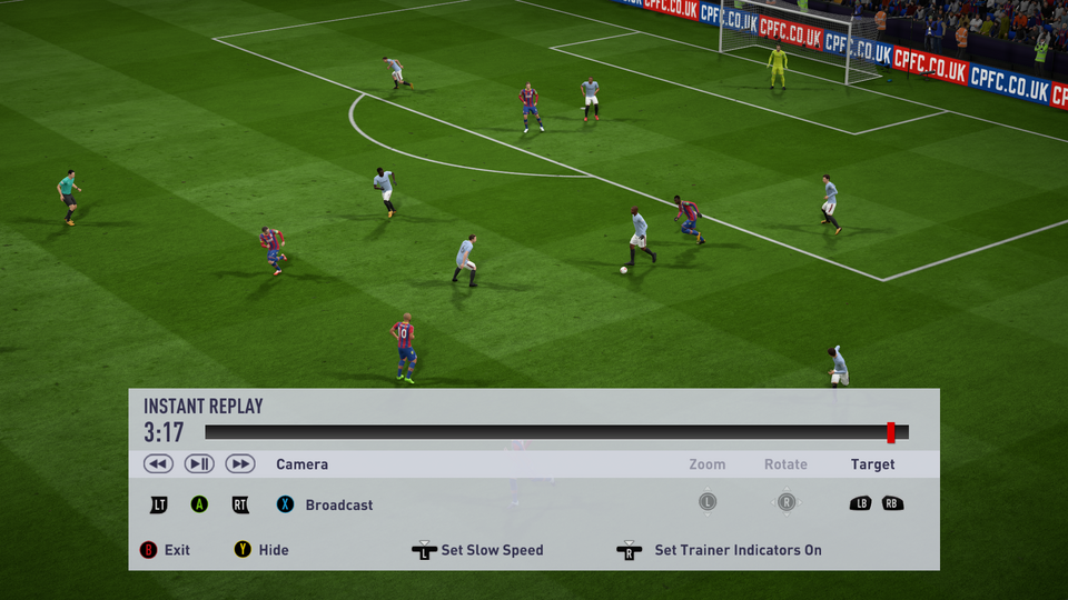 instant replay in FIFA game
