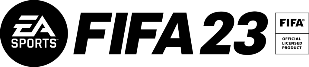 FIFA 23 Logo + Full EA Sports Icon - Transparent Background (White & Black Text Color)