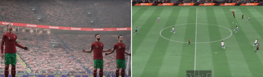 Glitches in FIFA 22 vs PES 22