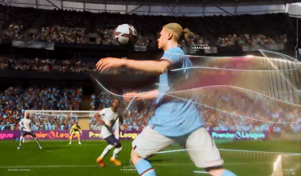 Ball composure striking of Erling Haaland in FIFA 23