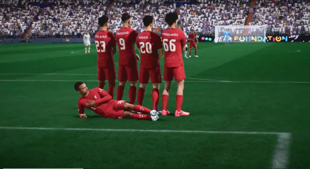 Lay down behind the wall defense technique in FIFA 23