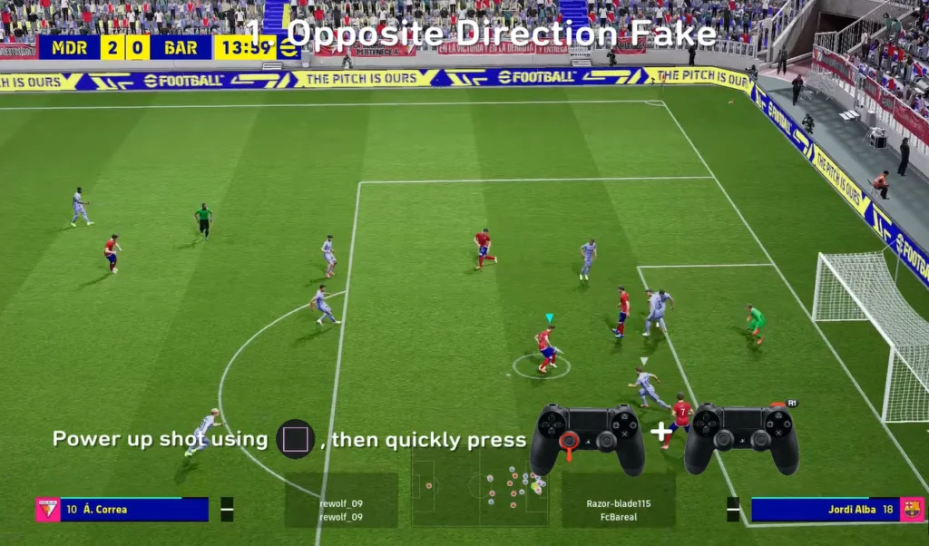 Opposite Direction Fake Shot in eFootball 2022