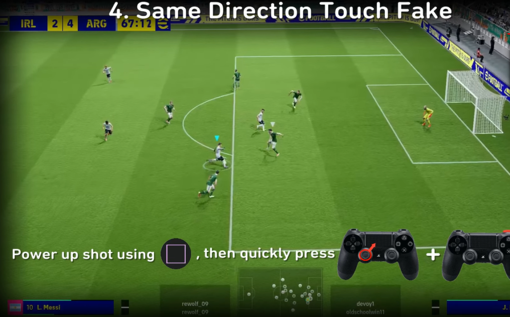 Same Direction Touch Fake Shot in eFootball 22