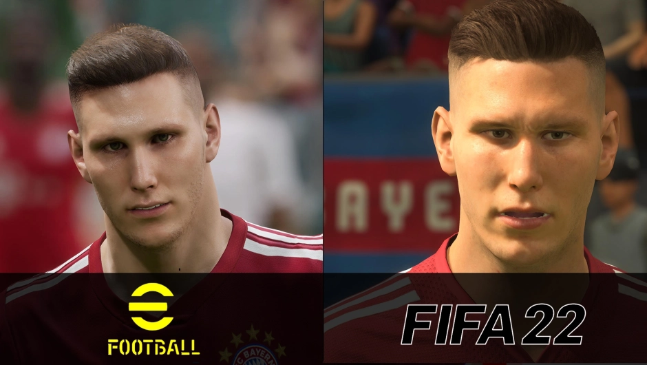 Player's face of FIFA 22 vs PES 22