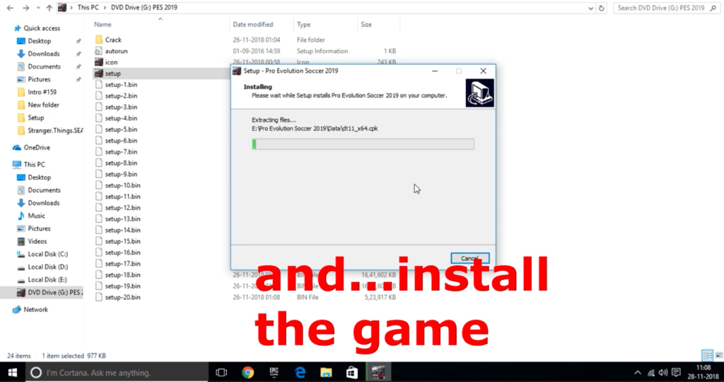 Installing PES 2019