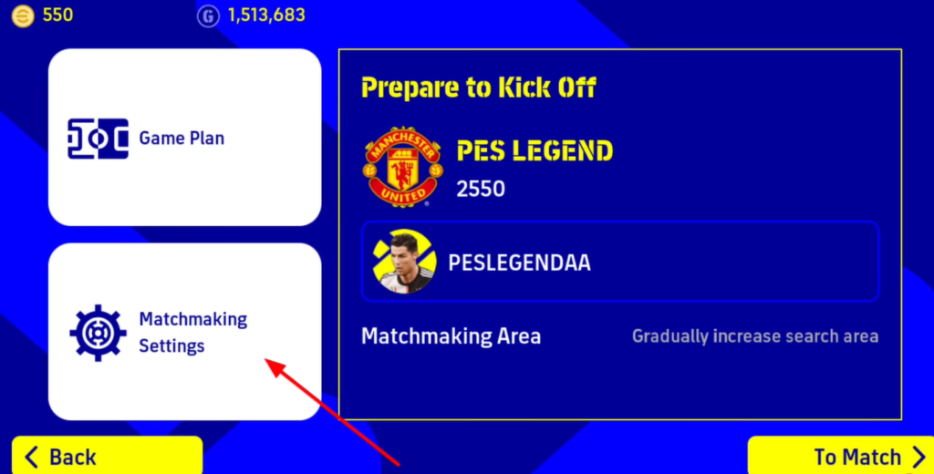Match Making Setting in eFootball 2022