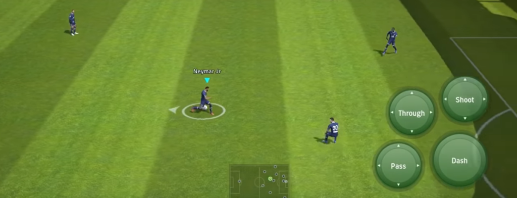 Neymar performs cut behind and turn skill in eFootball 2022 Mobile