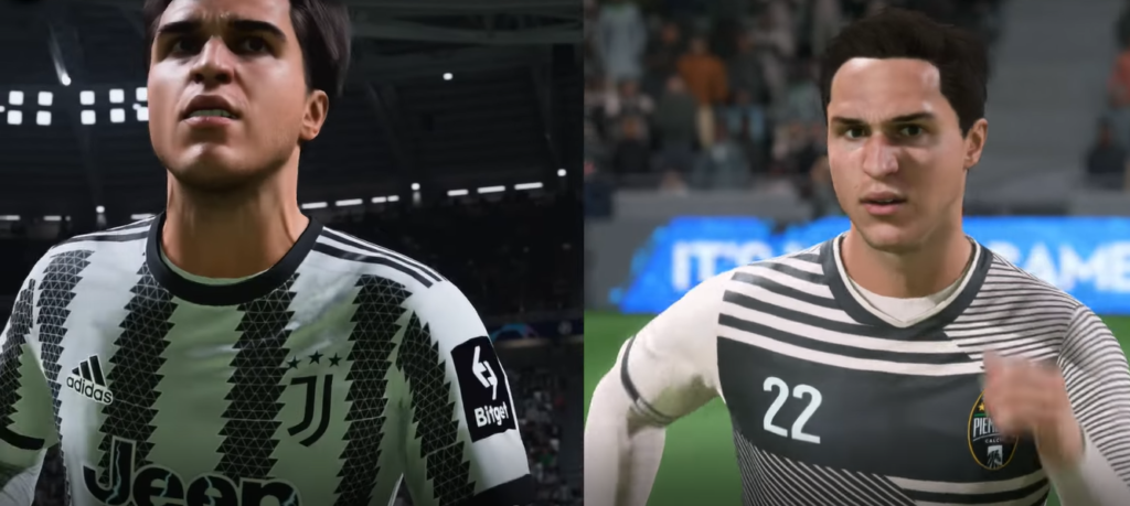 Player face realism in FIFA 23 vs FIFA 22