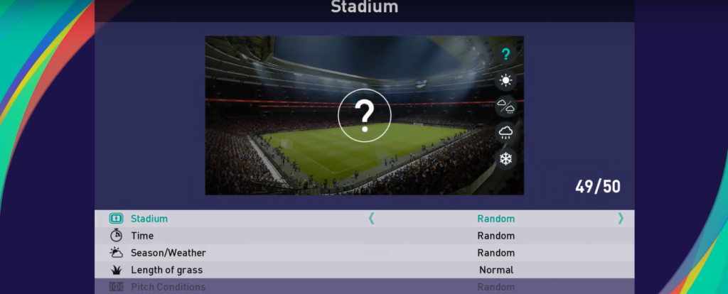 Random stadium selection in PES 2021