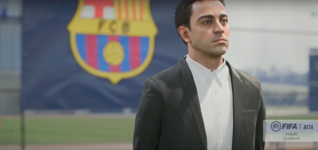 Xavi Hernández inside FIFA 23 Beta Career Mode