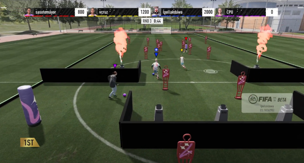 Obstacle course arcade game in FIFA 23 VOLTA Football