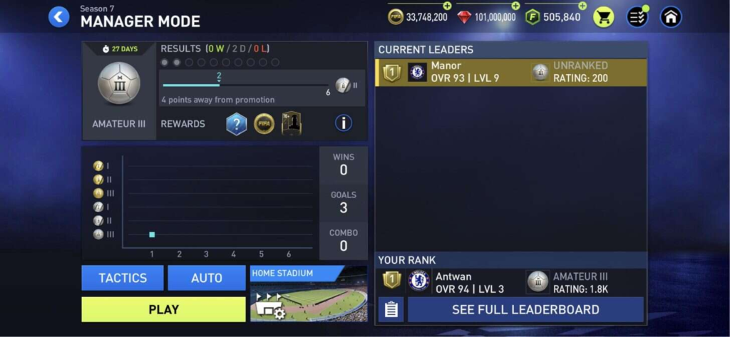 FIFA Mobile Manager Mode