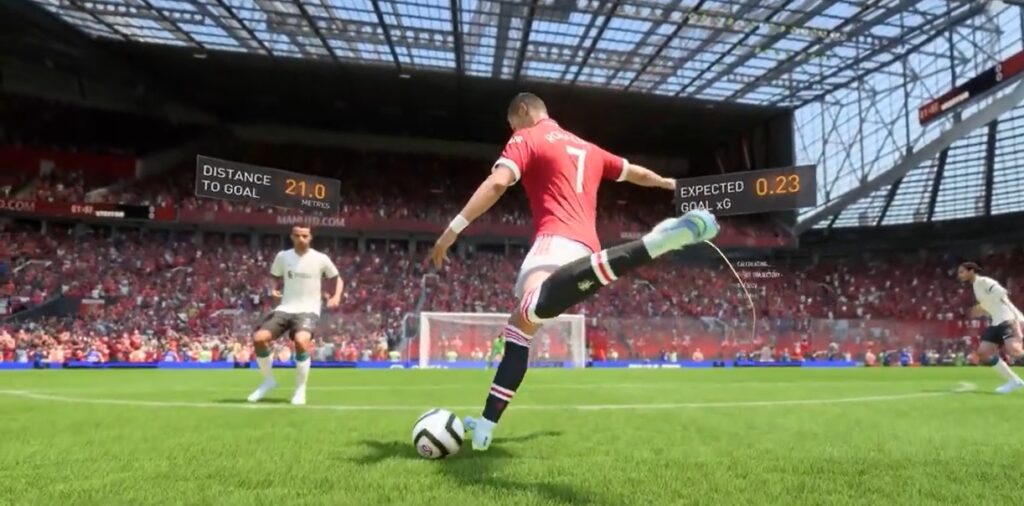 Ronaldo Shoots a Power Shot in FIFA 23