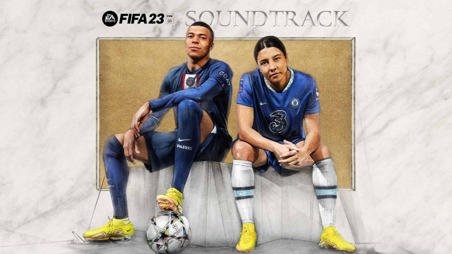 Kylian Mbappe and Sam Kerr as FIFA 23 Soundtrack Cover Art