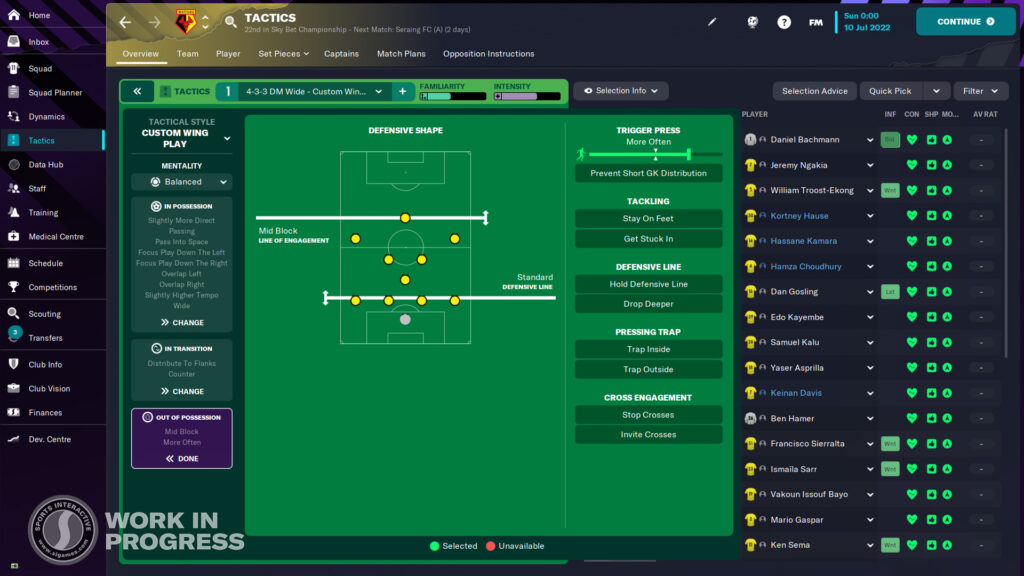 Mid Block Press tactics overview in Football Manager 2023