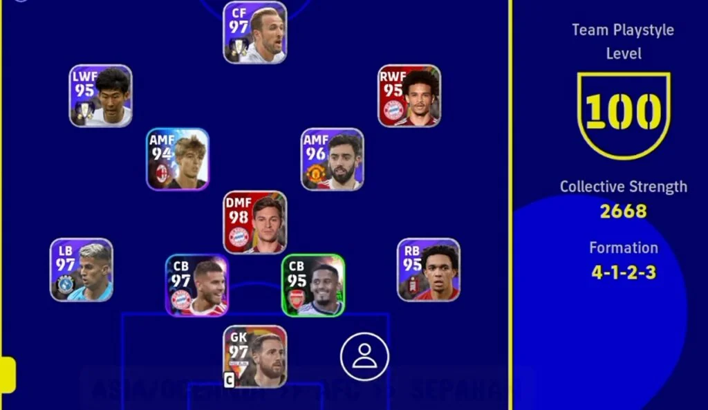 eFootball 2023 4-1-2-3 Formation