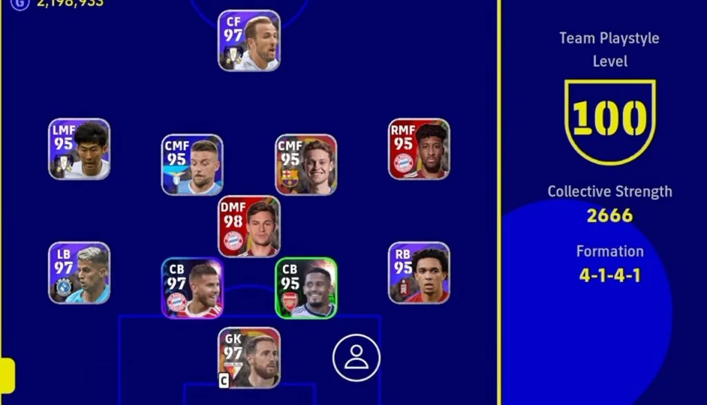 eFootball 2023 4-1-4-1 Formation