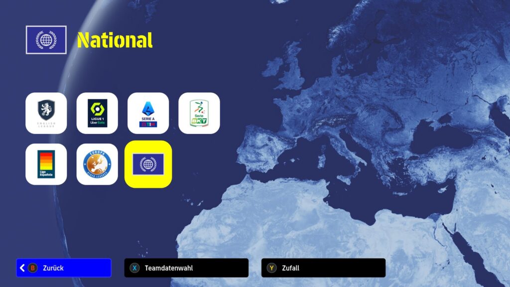 National or International Teams tab in eFootball 2023 menu