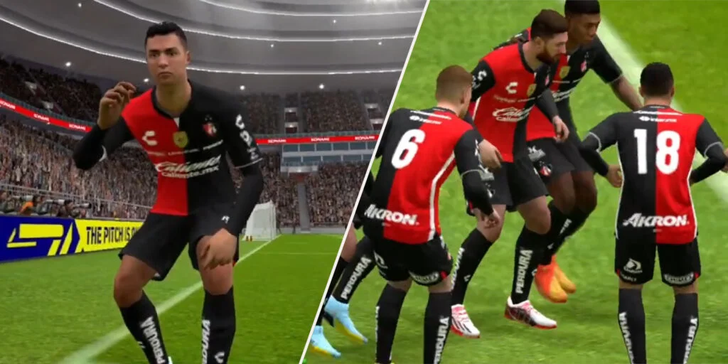 Messi, M. Salah, Benzema, Cristiano Ronaldo, Kimmich, and other players celebrate on Atlas kits in eFootball 2023