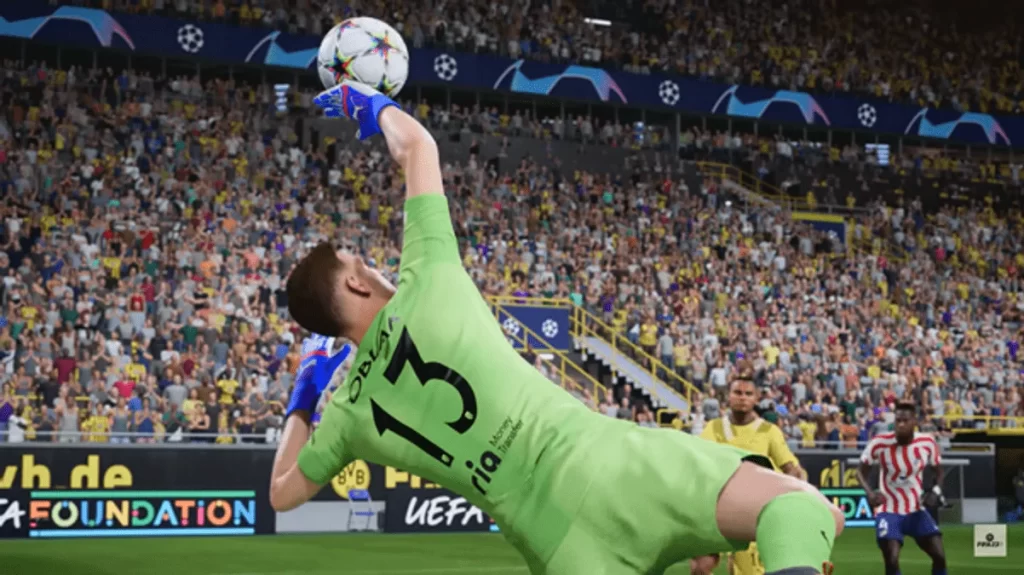 Oblak saves a shot in FIFA 23
