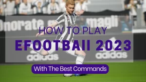 Juventus player shoots the ball in eFootball 2023