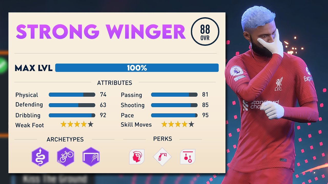 A strong winger with max level in FIFA 23 Pro Clubs