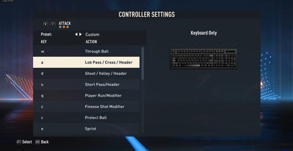 FIFA 23 Keyboard Controls For PC