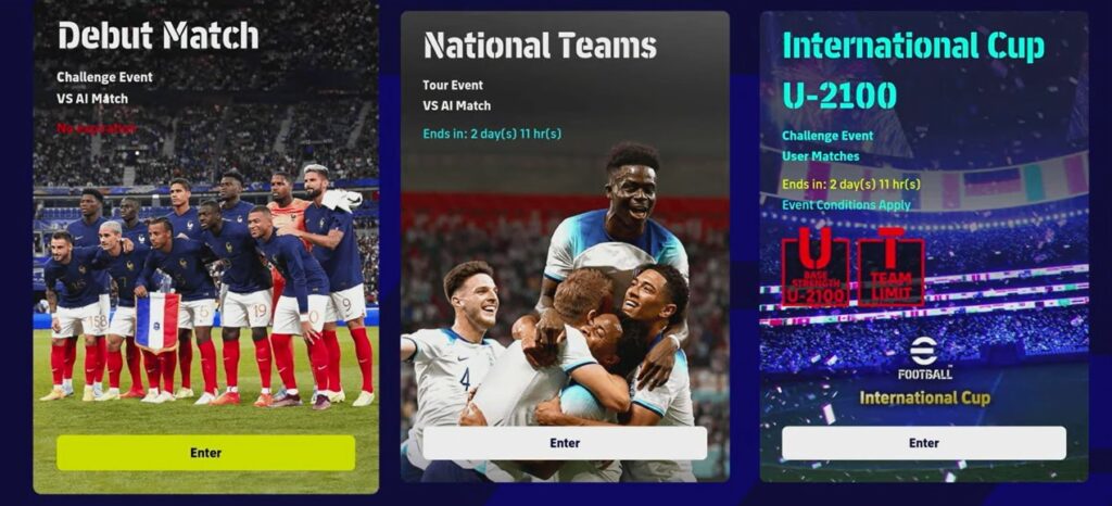 Dream Team in-game menu on eFootball 2023