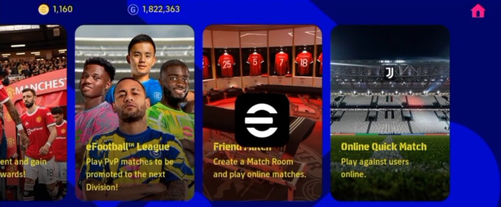 In-game menu of eFootball 2023