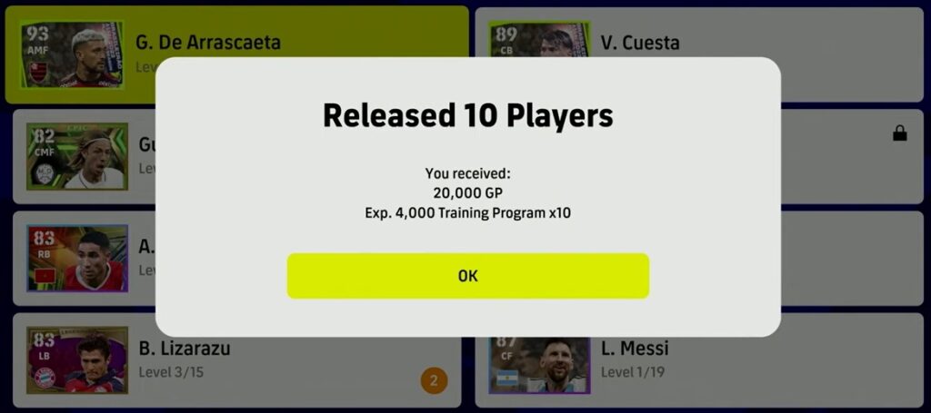 XP rewards in eFootball 2023