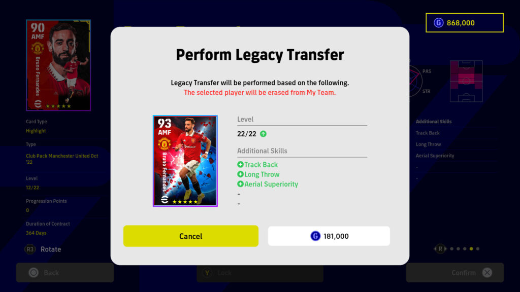 Develop "Legacy Transfer" in eFootball 2023 Season 4