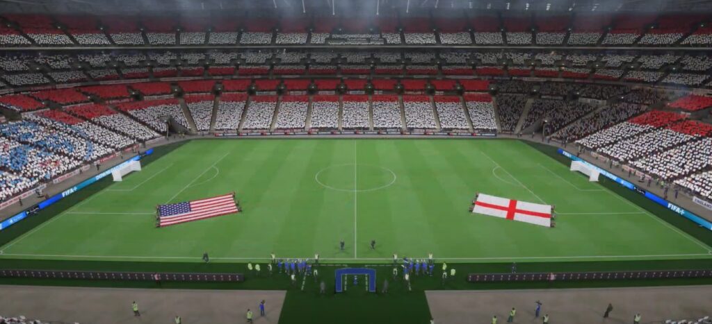 Inner view of Wembley Stadium on FIFA 23