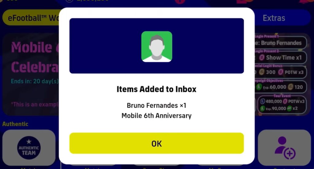 Show Time Bruno Fernandes in eFootball Mobile 6th Anniversary
