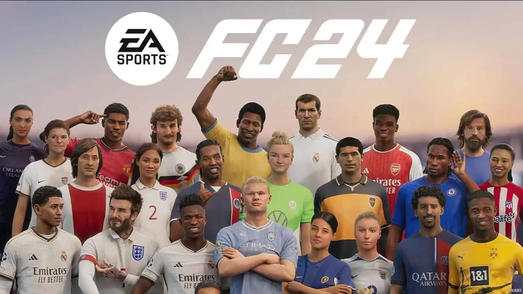 EA FC 24 cover stars Man City's Erling Haaland, Real Madrid's Vinicius Junior and Chelsea Women's Sam Kerr. Additionally, the cover boasts an impressive roster of legendary players, including David Beckham, Pele, Zinedine Zidane, Rudi Voller, Andreas Pirlo, Ronaldinho, Johan Cruyff, and Didier Drogba.