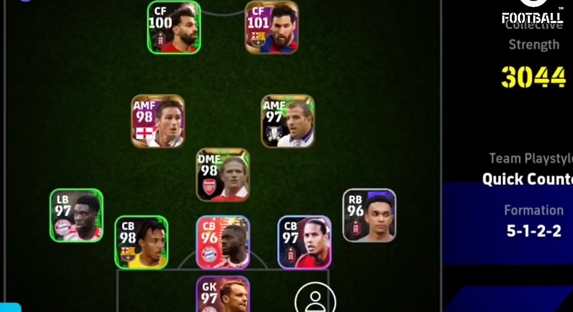 Best EFootball 2024 Quick Counter Formations   EFootball 2024 5 1 2 2 Quick Counter Formation 