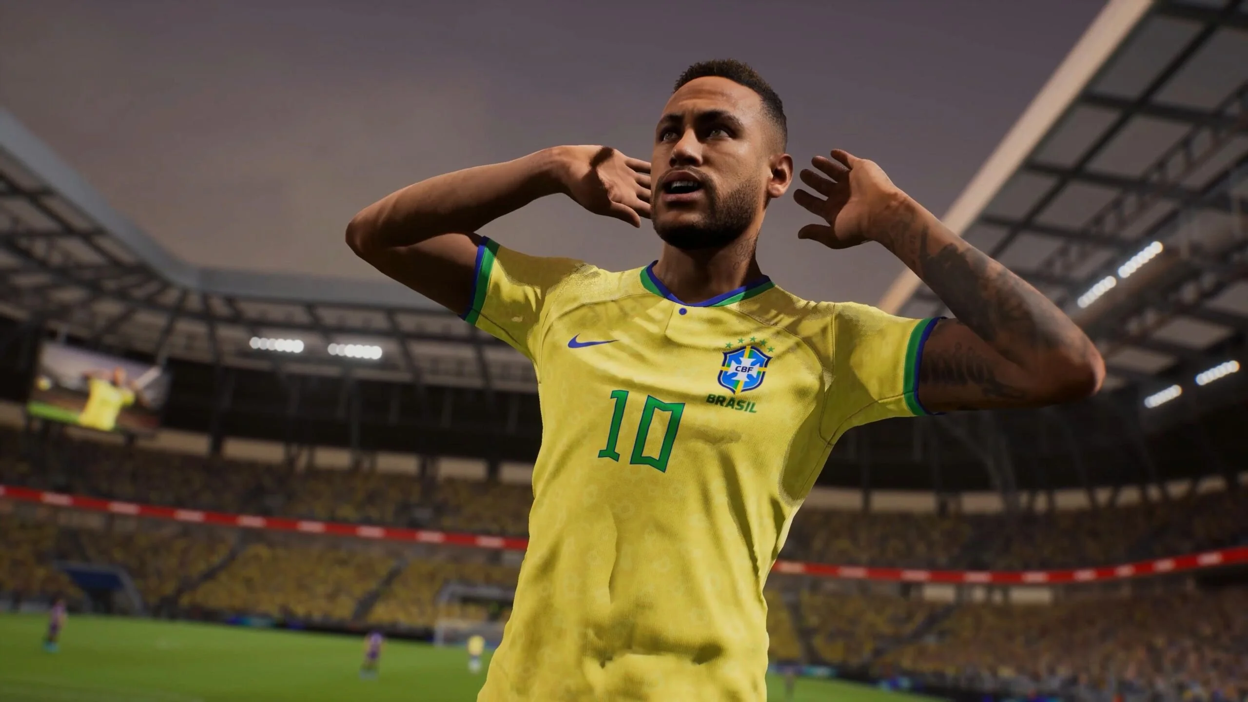 Brazil Neymar doing all ears celebration in eFootball 2024