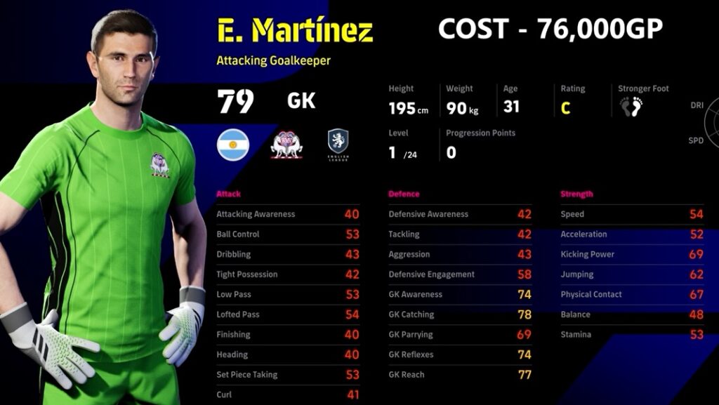 eFootball 2024 Goalkeeper Marrtinez