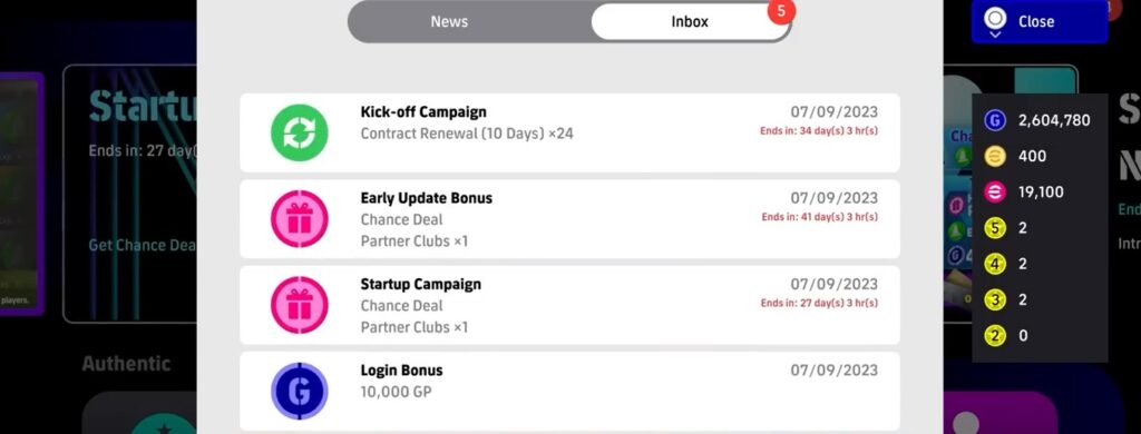 bonuses and rewards on eFootball 2024