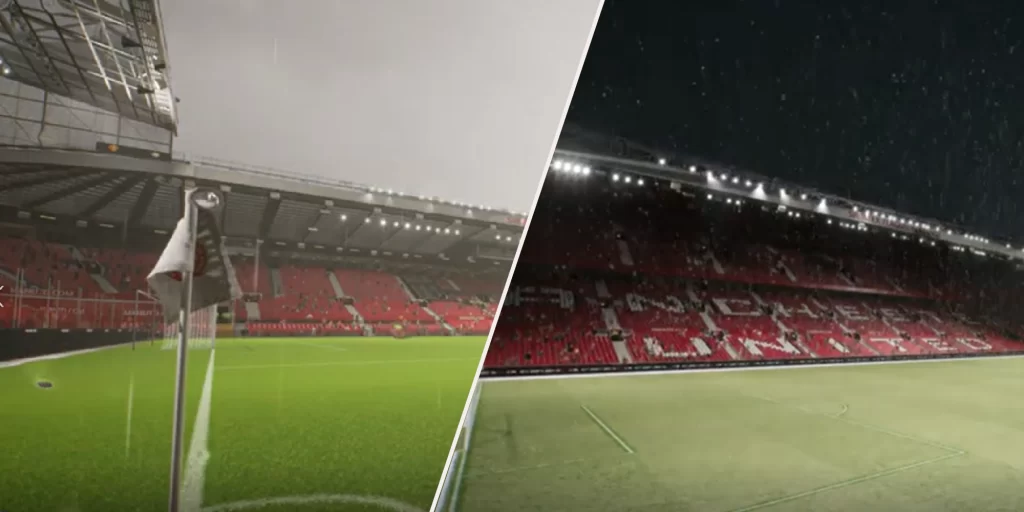 Snow and Rain Weather at old Trafford on eFootball 2024