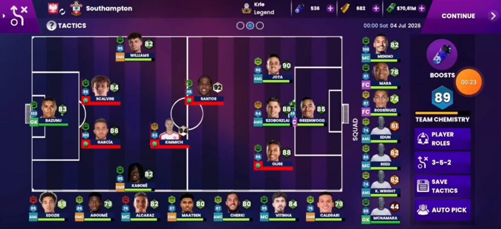 3-5-2 Formation in Soccer Manager 2024