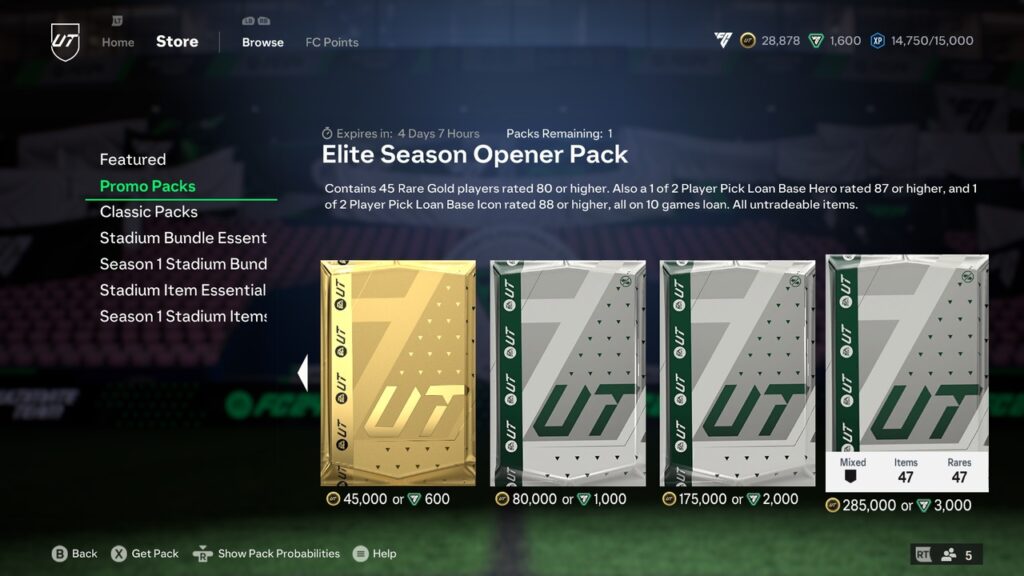 Elite Season Opener Pack Series in FC 24