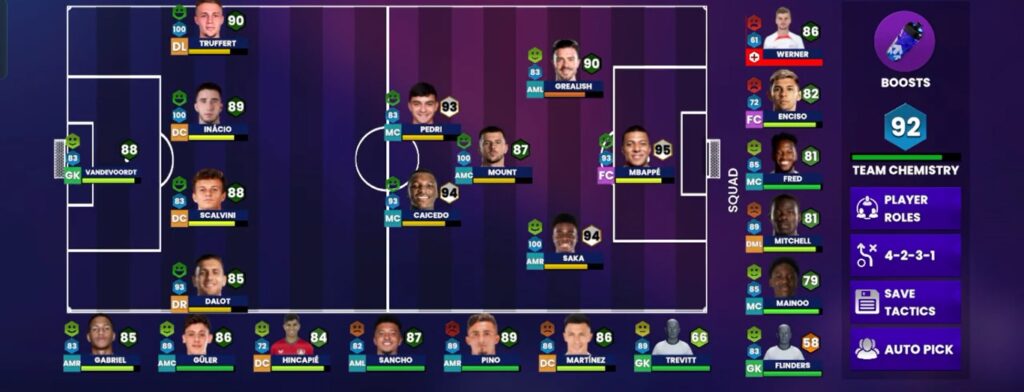 4-2-3-1 Formation in Soccer Manager 2024