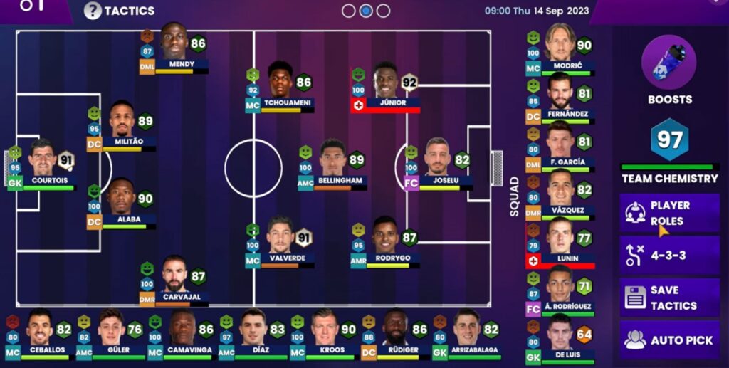 4-3-3 Formation in Soccer Manager 2024