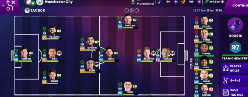 4-4-2 Formation in Soccer Manager 2024