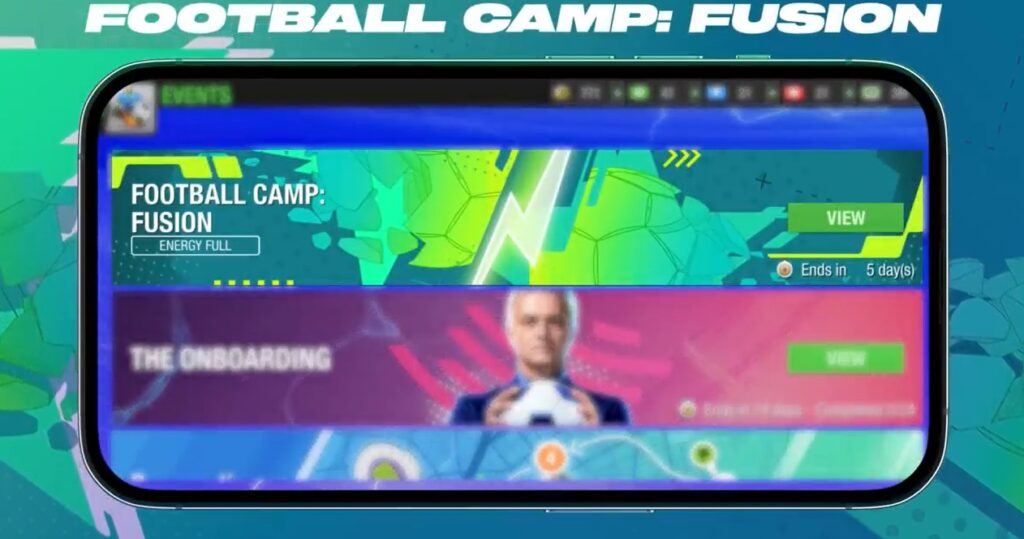 Top Eleven Football Camp Fusion menu