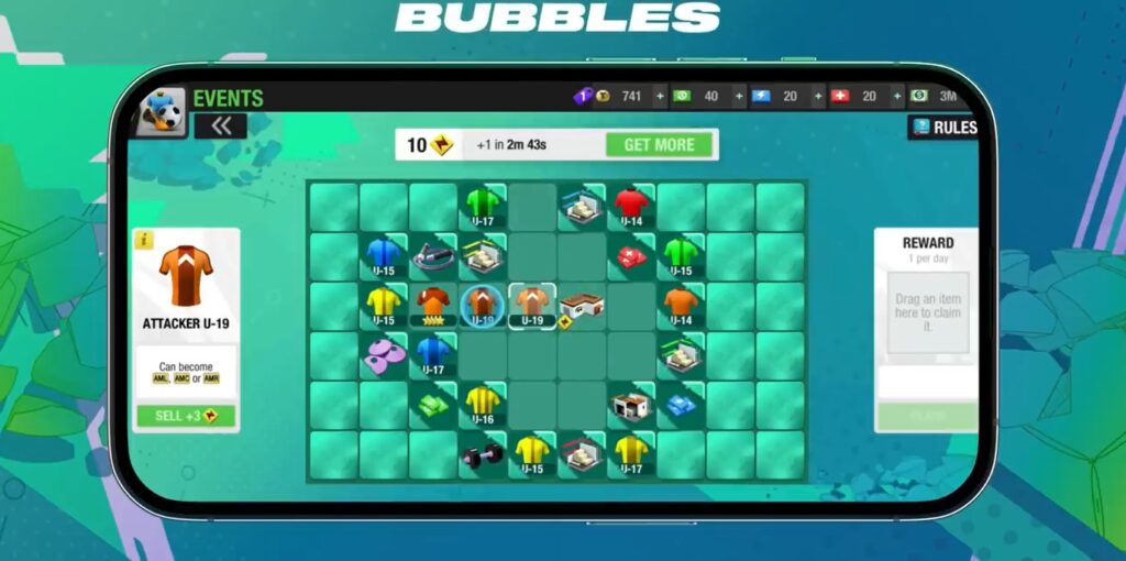 Top Eleven Football Camp Fusion Bubbles on Tiles