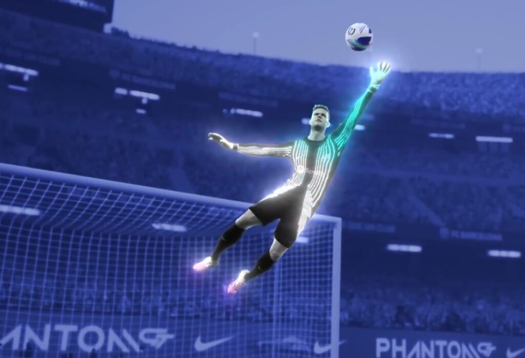 ter Stegen jumps to catch the ball in eFootball 2024