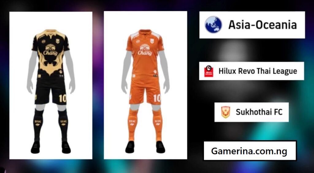 eFootball 24 Sukhithai FC home and away Jersey front view